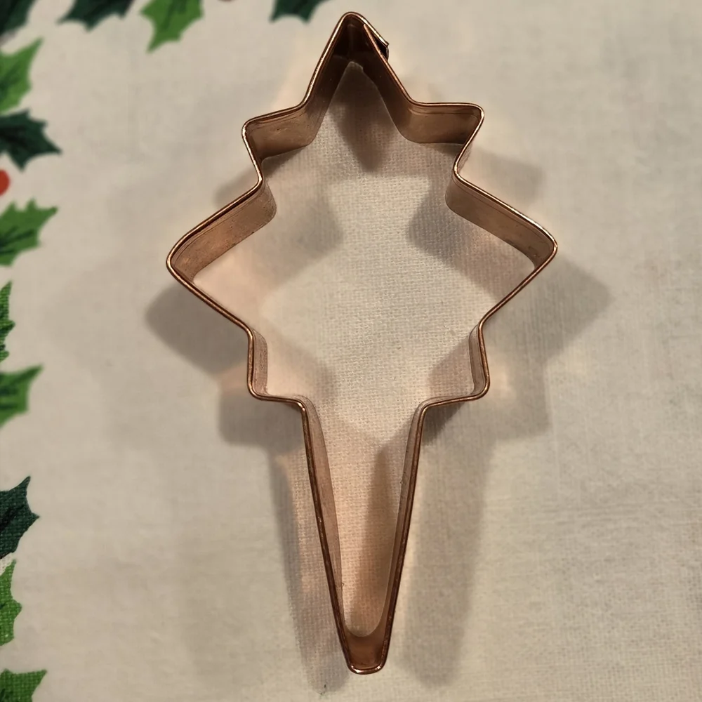 Lot of 6 Copper Cookie Cutters Christmas Tree Star Gingerbread Snowman